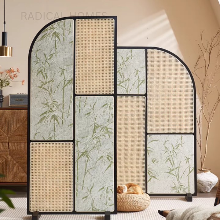 KIREN Japandi Rattan Room Divider