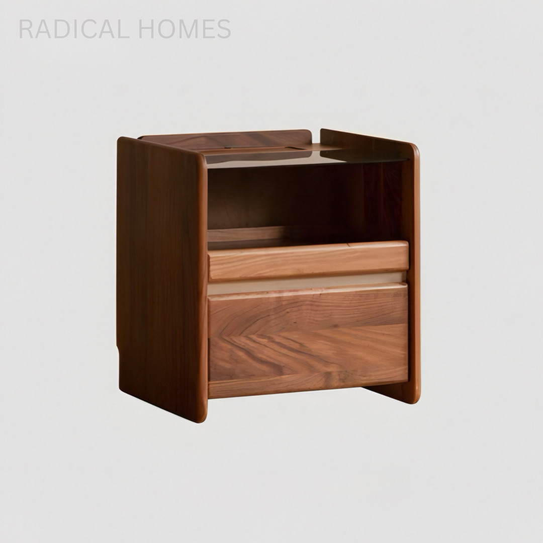 LORCAN Modern Solid Wood Smart Bedside Table - Radical Homes Singapore