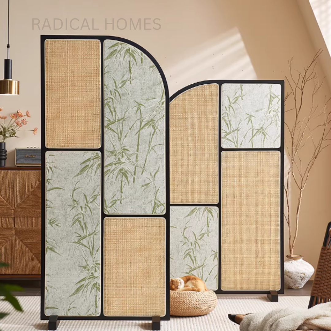 KIREN Japandi Rattan Room Divider