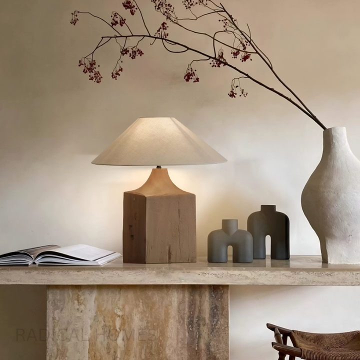 OAKLORE Modern Solid Wood Floor & Table Lamp