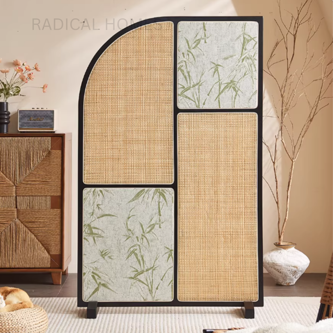 KIREN Japandi Rattan Room Divider