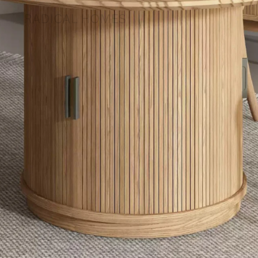 PRARO Modern Solid Wood Round Dining Table