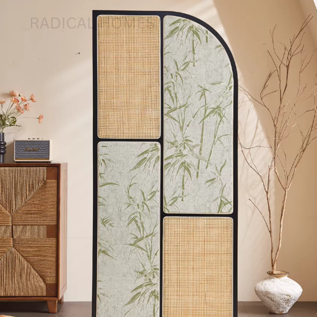 KIREN Japandi Rattan Room Divider