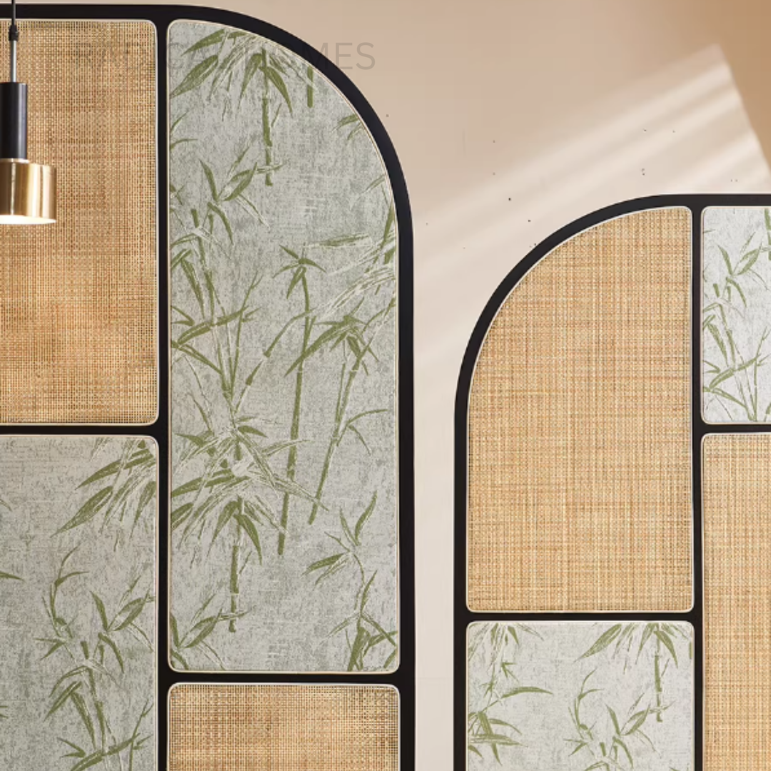 KIREN Japandi Rattan Room Divider