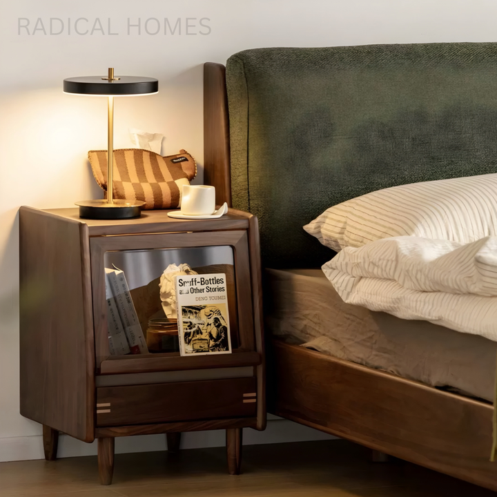 VIRELL Modern Solid Wood Bedside Table - Radical Homes Singapore