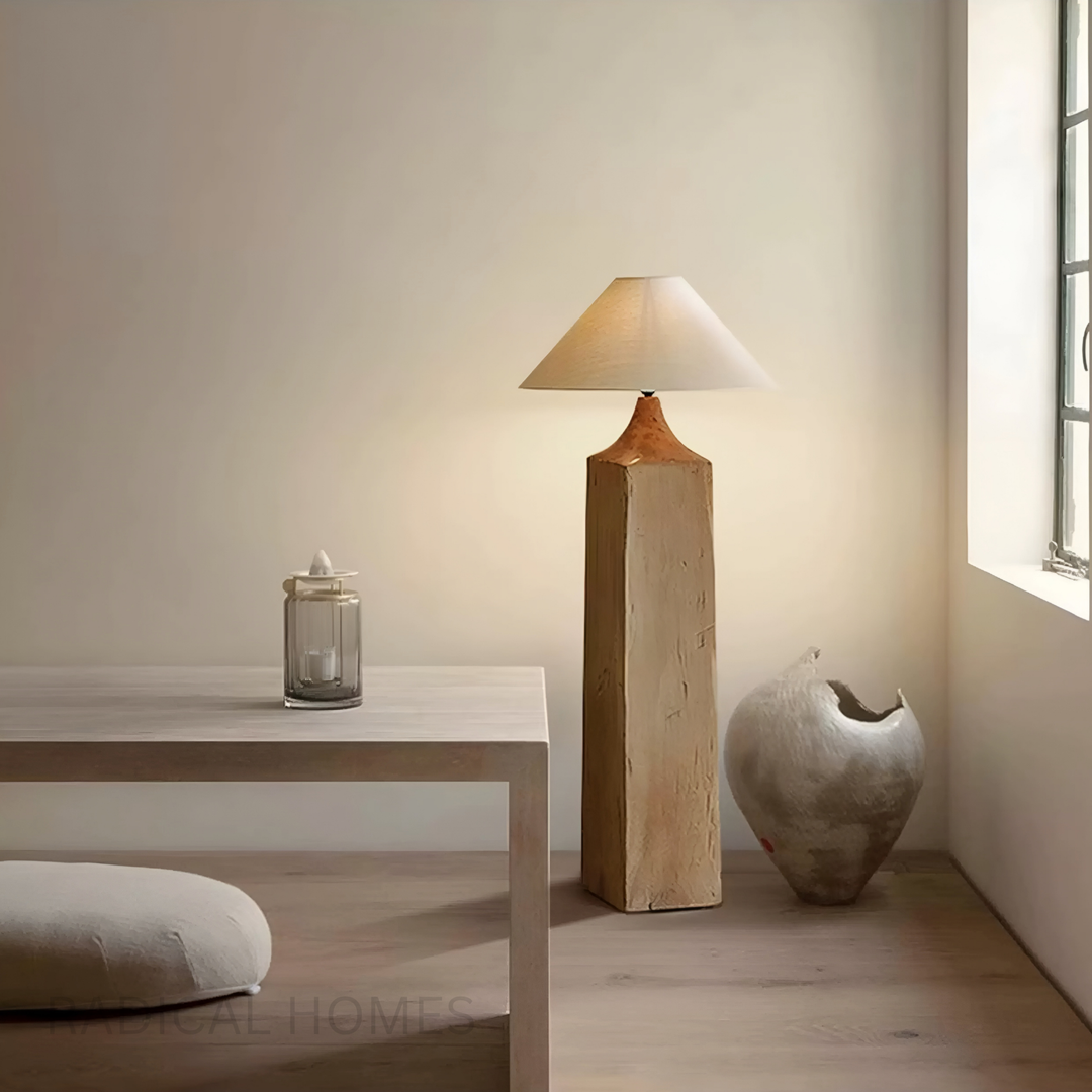 OAKLORE Modern Solid Wood Floor & Table Lamp