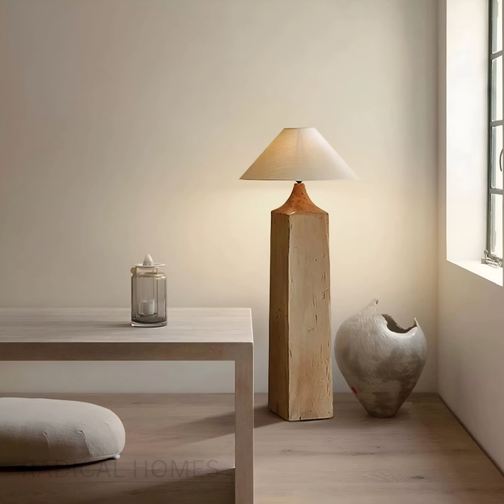 OAKLORE Modern Solid Wood Floor & Table Lamp