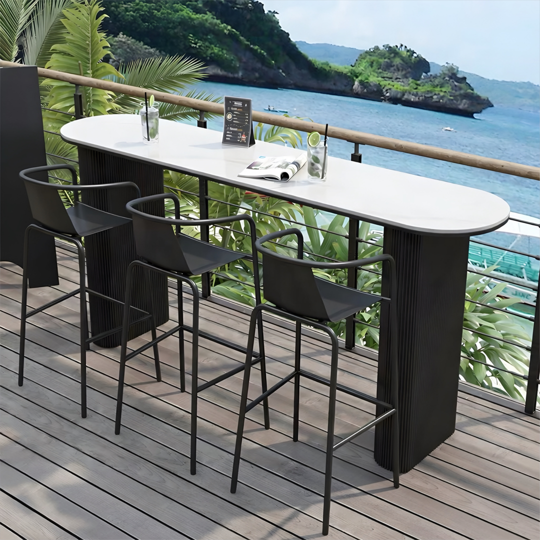 RIKE Modern Outdoor Sintered Stone Bar Table