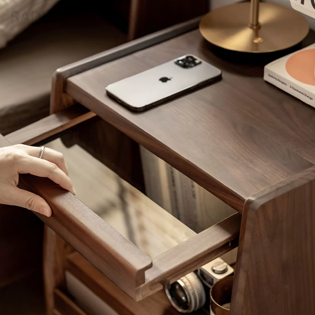 VIRELL Modern Solid Wood Bedside Table - Radical Homes Singapore