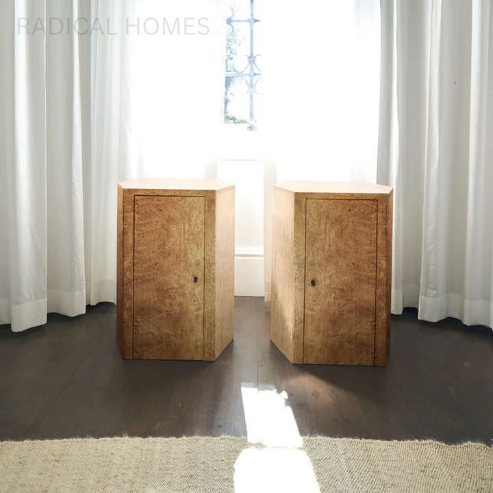 LARINO Mappa Burl Bedside Table - Radical Homes Singapore