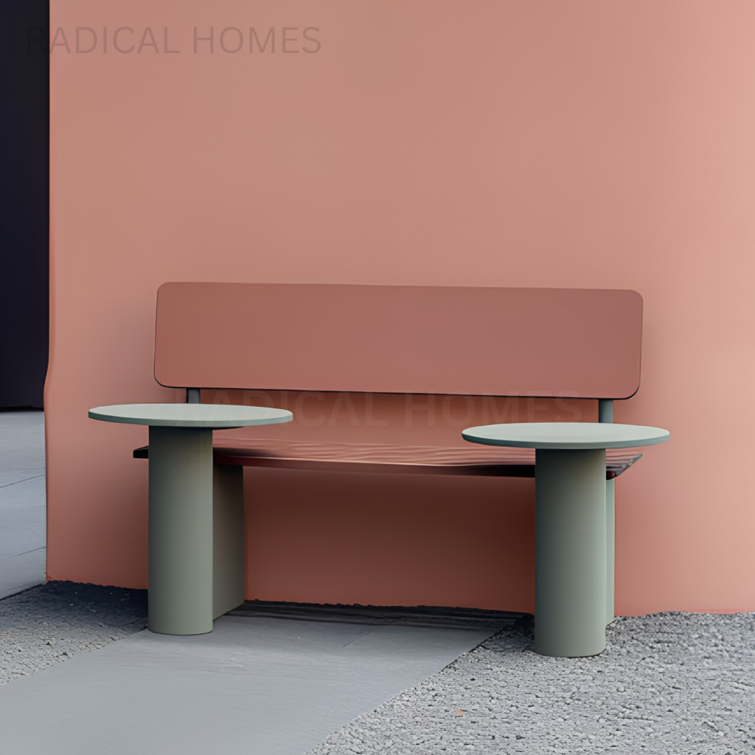 ORA Modern Outdoor Bench With Side Tables
