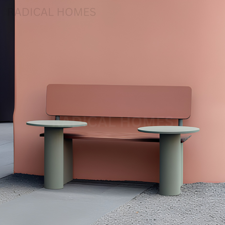 ORA Modern Outdoor Bench With Side Tables
