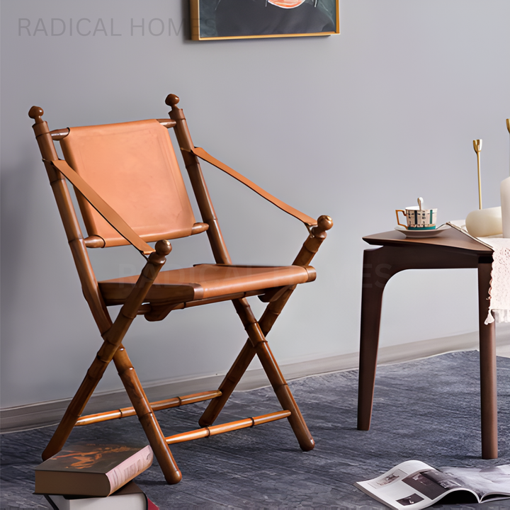 LATENO Modern Leather Folding Study Chair - Radical Homes Singapore
