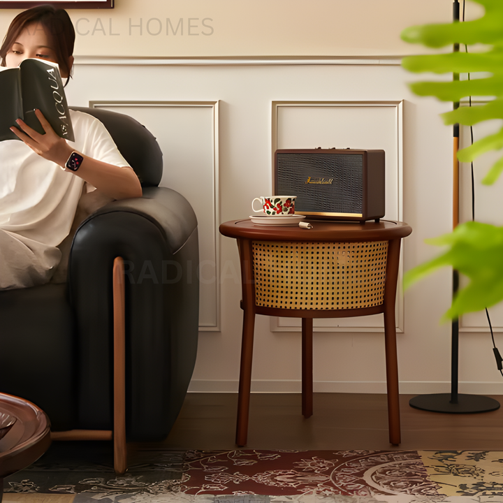 JOLT Retro Rattan Side Table - Radical Homes Singapore