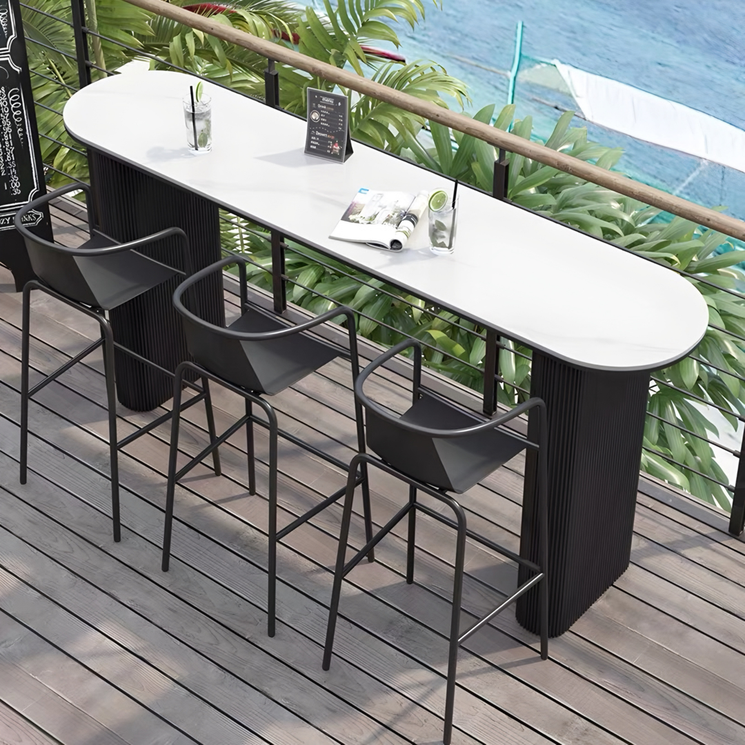RIKE Modern Outdoor Sintered Stone Bar Table