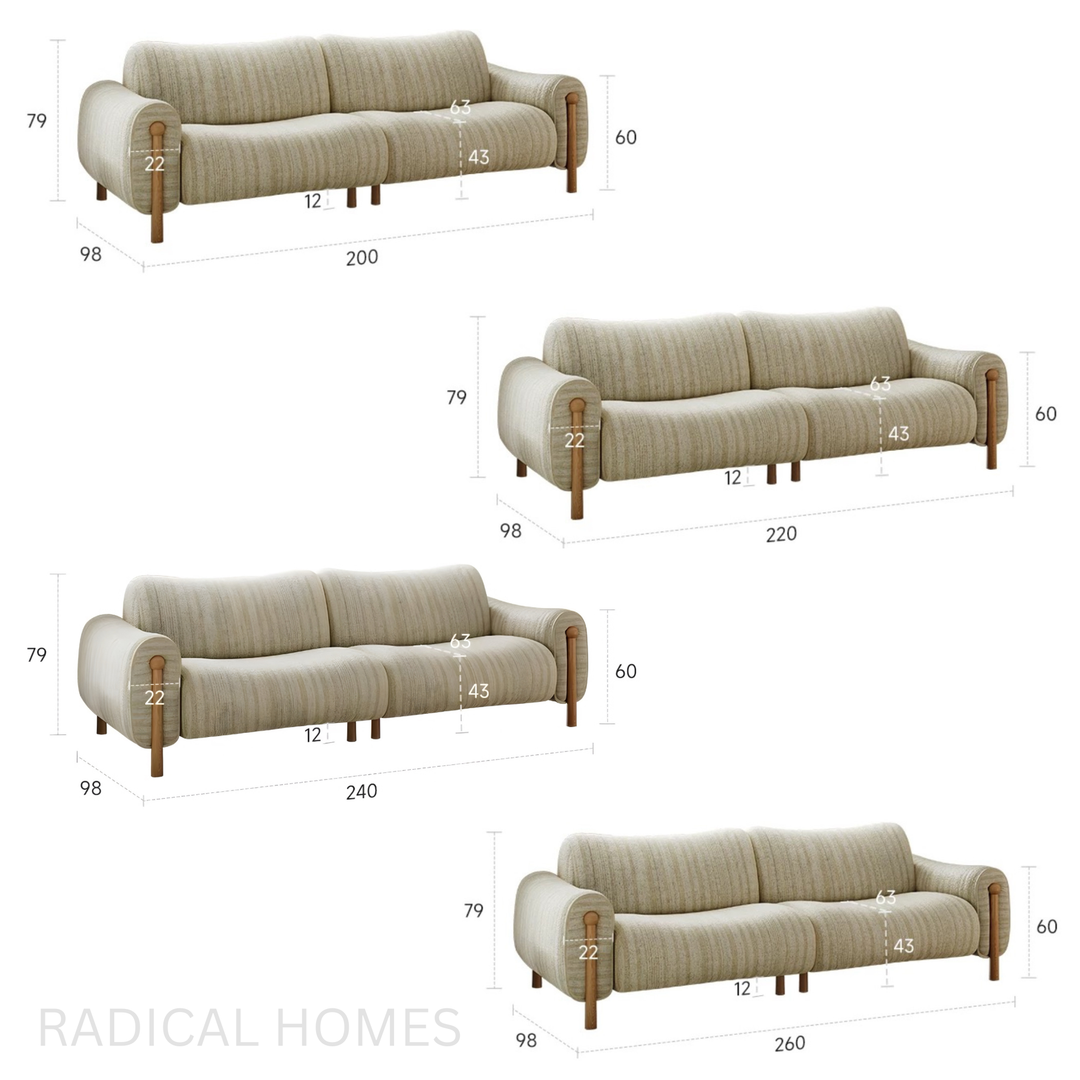 NERIS Modern Chenille Fabric Sofa - Radical Homes Singapore