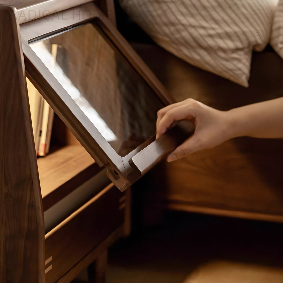 VIRELL Modern Solid Wood Bedside Table - Radical Homes Singapore