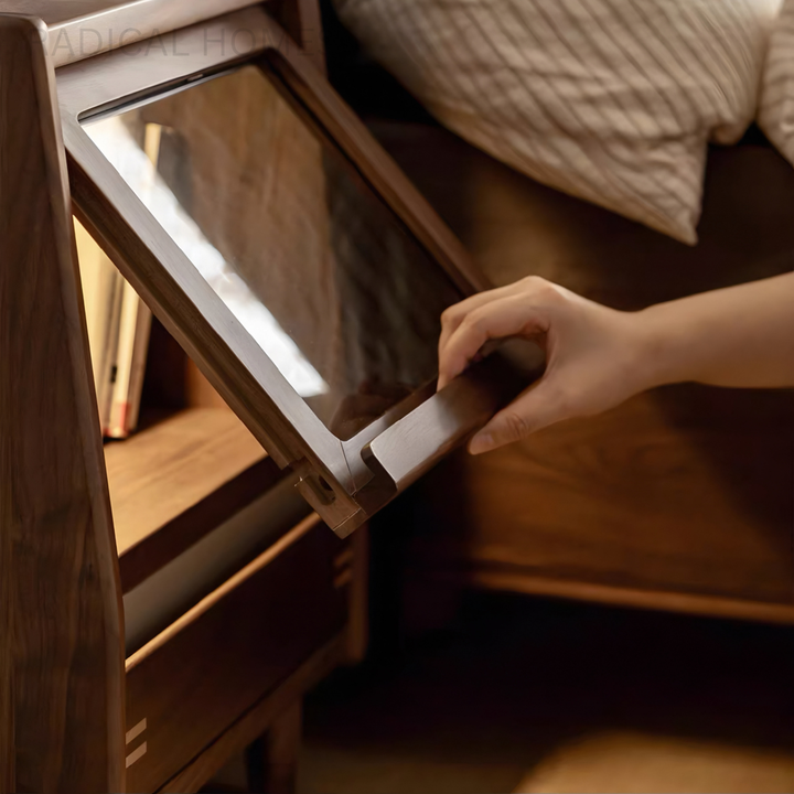 VIRELL Modern Solid Wood Bedside Table - Radical Homes Singapore