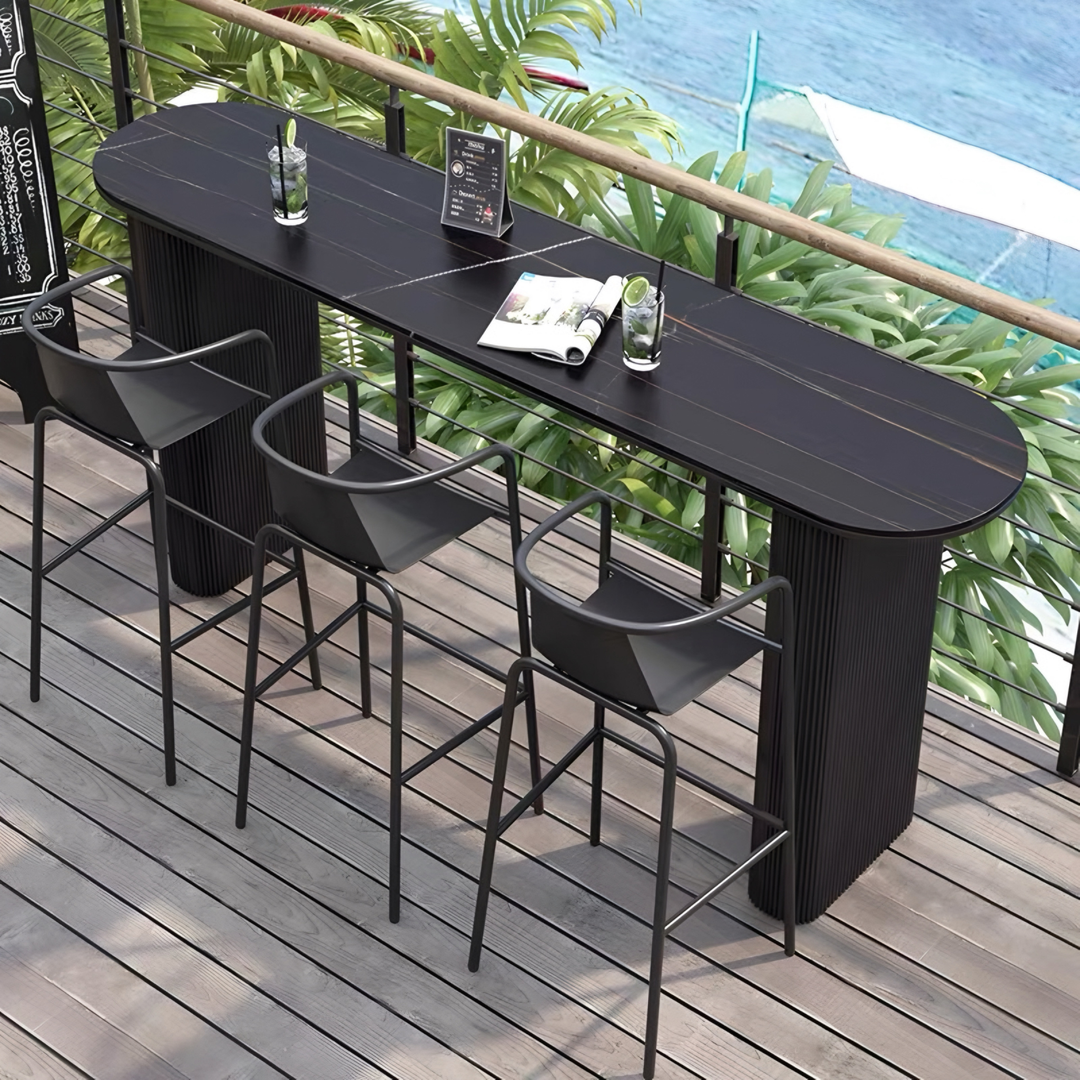 RIKE Modern Outdoor Sintered Stone Bar Table