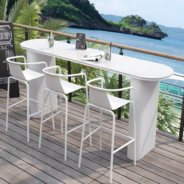 RIKE Modern Outdoor Sintered Stone Bar Table