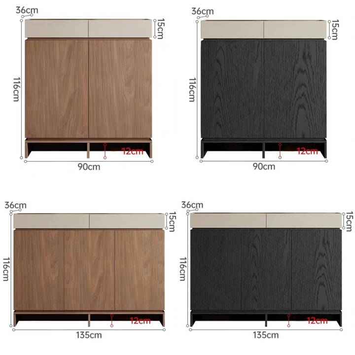 PINEO Modern Solid Wood Shoe Cabinet