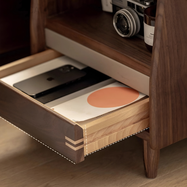 VIRELL Modern Solid Wood Bedside Table - Radical Homes Singapore