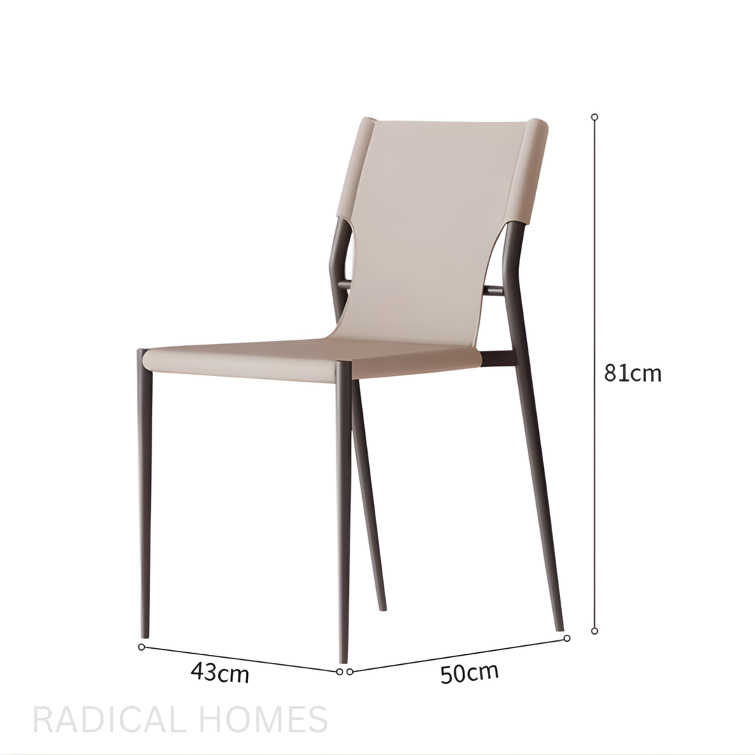 VITTRO Modern Saddle Leather Dining Chair