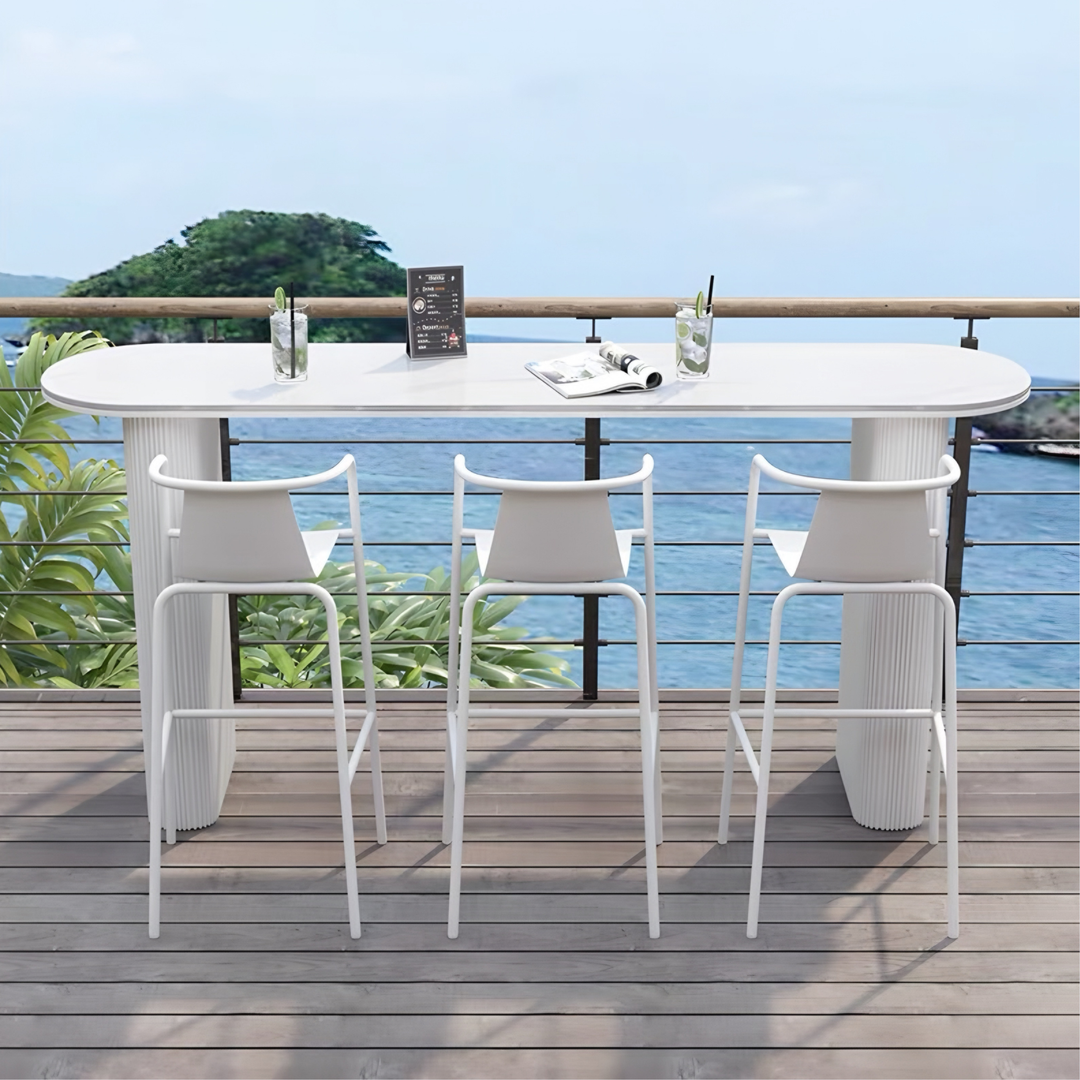 RIKE Modern Outdoor Sintered Stone Bar Table