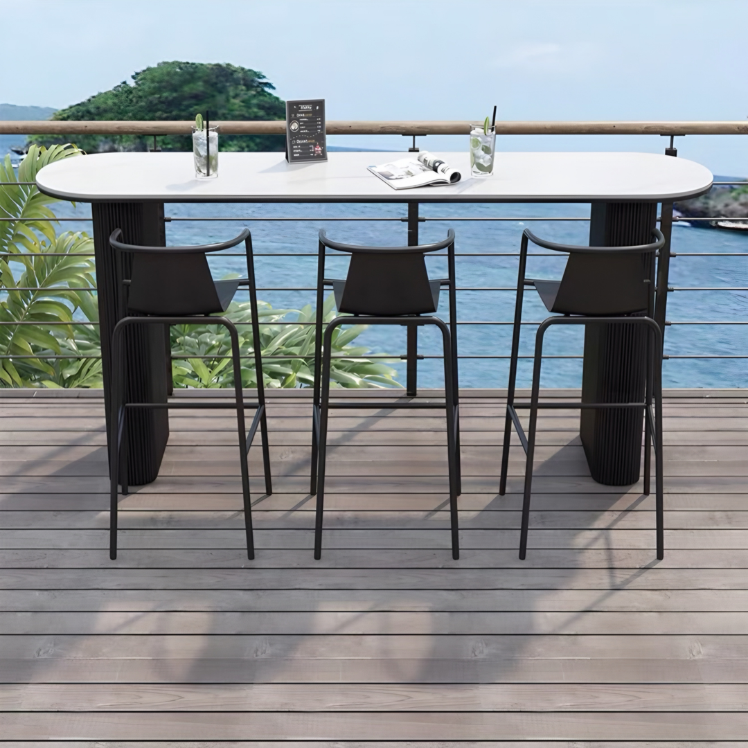 RIKE Modern Outdoor Sintered Stone Bar Table