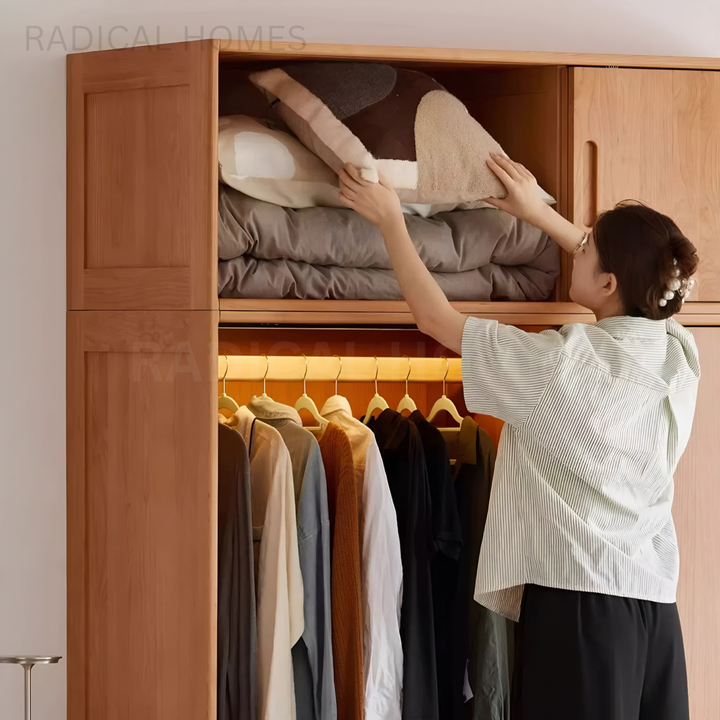 GRACI Japandi Solid Wood Wardrobe - Radical Homes Singapore