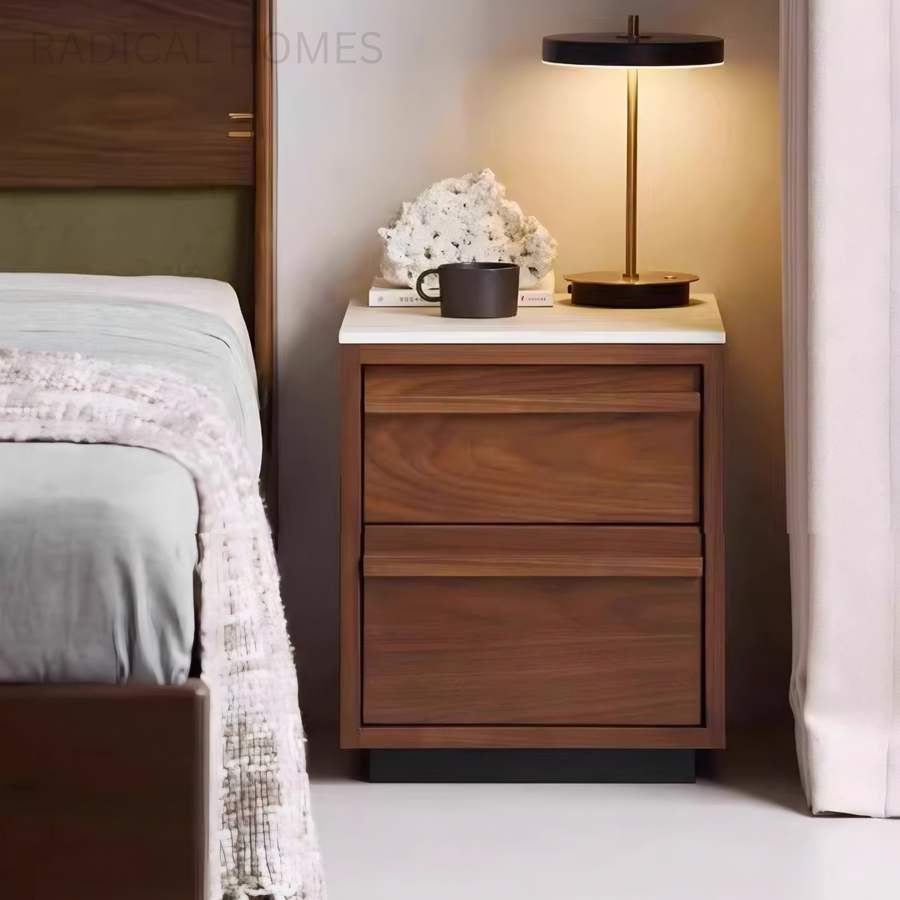 TAVIRA Modern Solid Wood Bedside Table - Radical Homes Singapore
