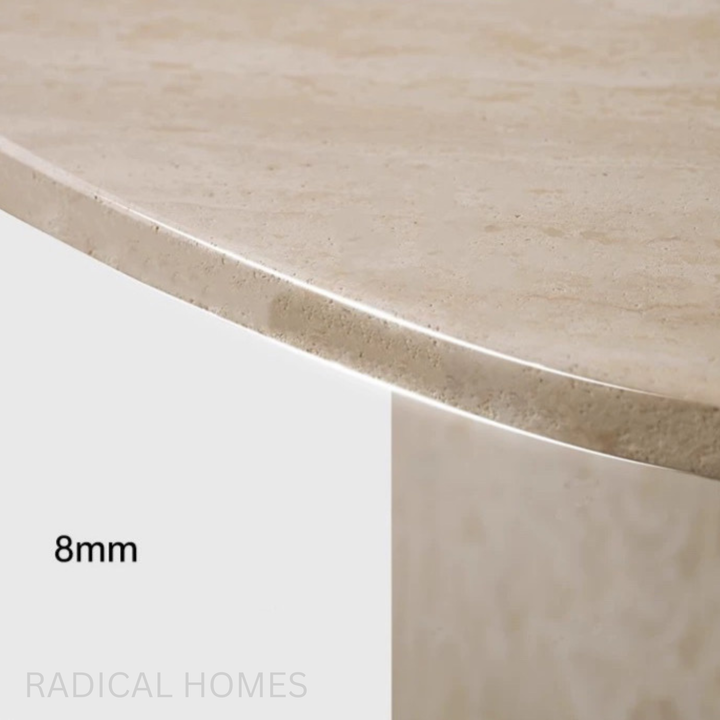 LUCIDO Modern Travertine Round Coffee Table Set