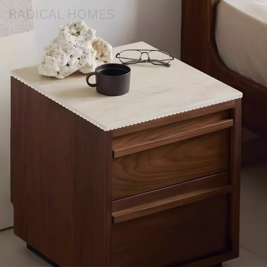 TAVIRA Modern Solid Wood Bedside Table - Radical Homes Singapore