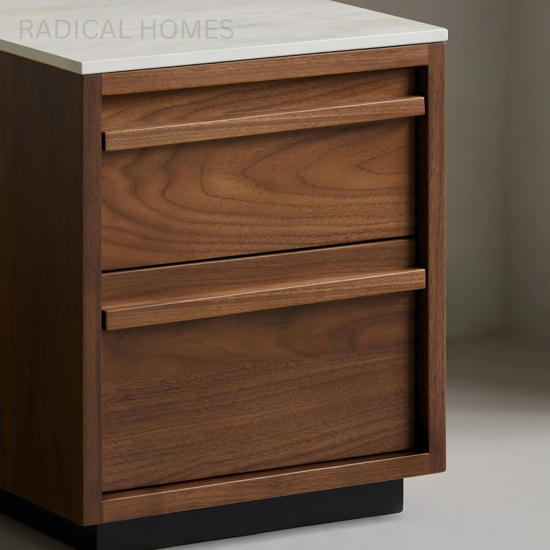 TAVIRA Modern Solid Wood Bedside Table - Radical Homes Singapore