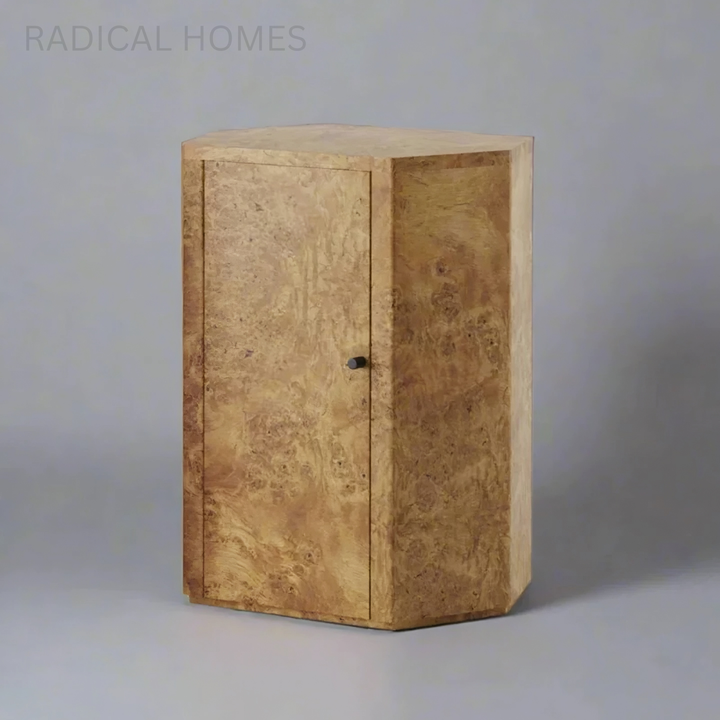 LARINO Mappa Burl Bedside Table - Radical Homes Singapore