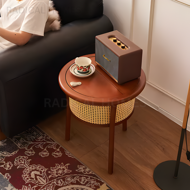JOLT Retro Rattan Side Table - Radical Homes Singapore
