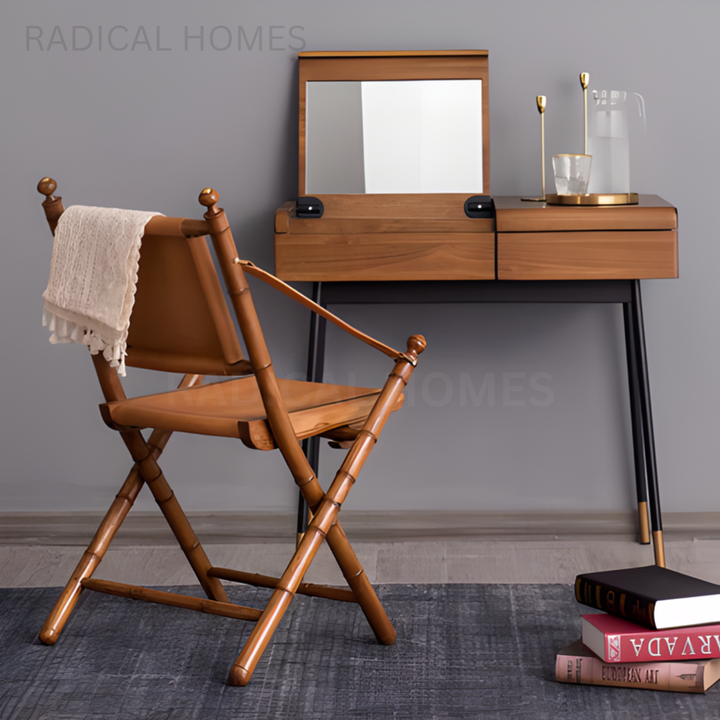 LATENO Modern Leather Folding Study Chair - Radical Homes Singapore