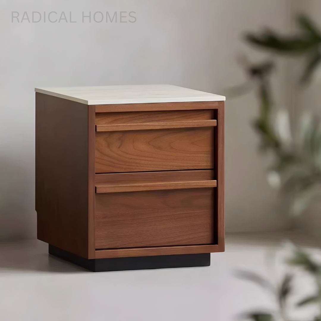TAVIRA Modern Solid Wood Bedside Table - Radical Homes Singapore
