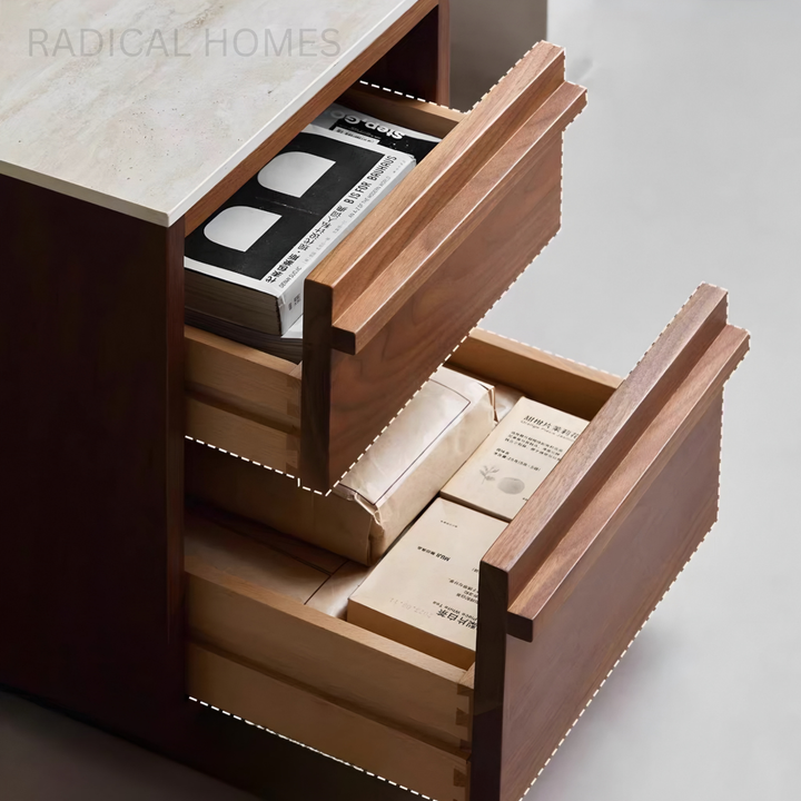 TAVIRA Modern Solid Wood Bedside Table - Radical Homes Singapore