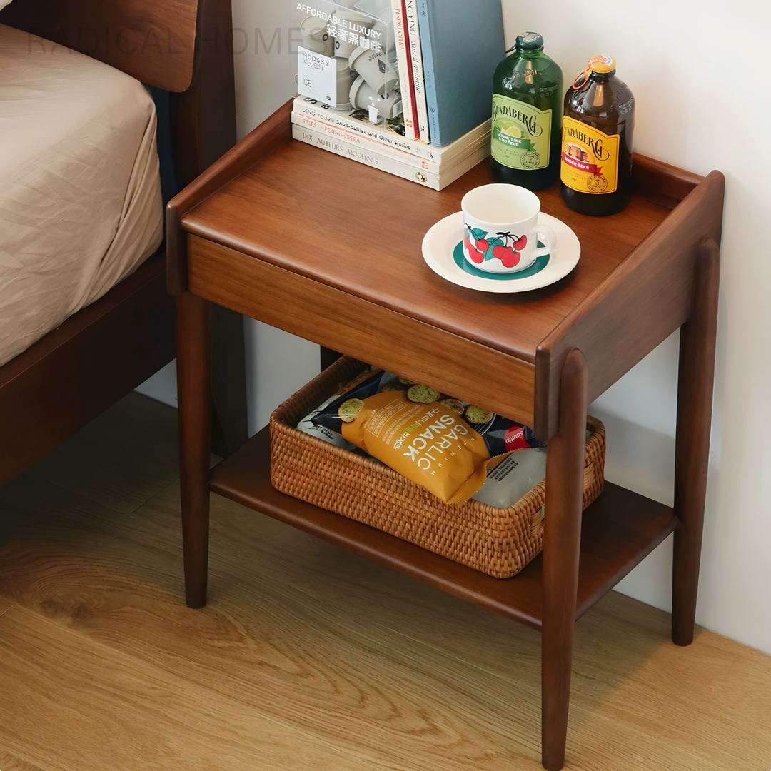 RUBI Rustic Solid Wood Bedside Table - Radical Homes Singapore