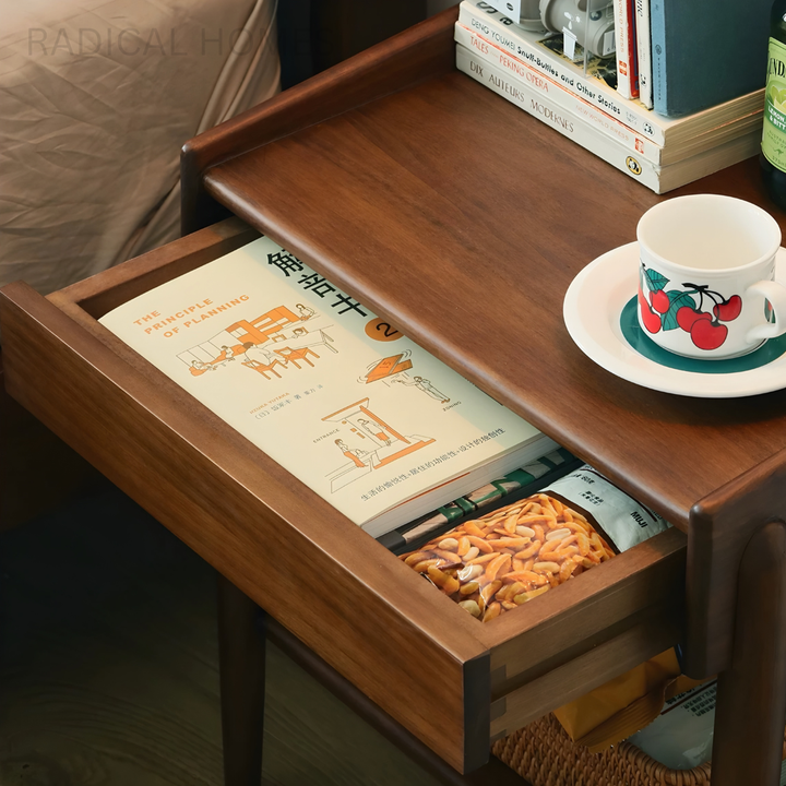RUBI Rustic Solid Wood Bedside Table - Radical Homes Singapore