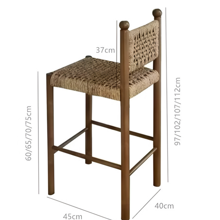 HARBOUR Rustic Rattan Bar Stool