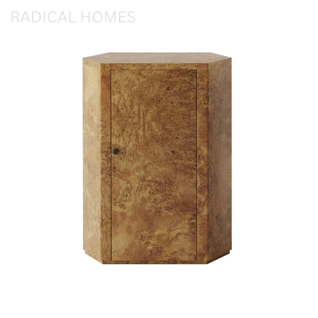 LARINO Mappa Burl Bedside Table - Radical Homes Singapore