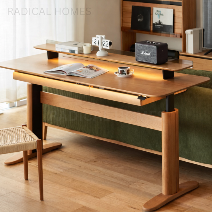 ARK Modern Solid Wood Adjustable Study Table - Radical Homes Singapore