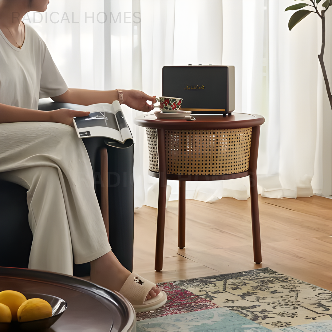 JOLT Retro Rattan Side Table - Radical Homes Singapore