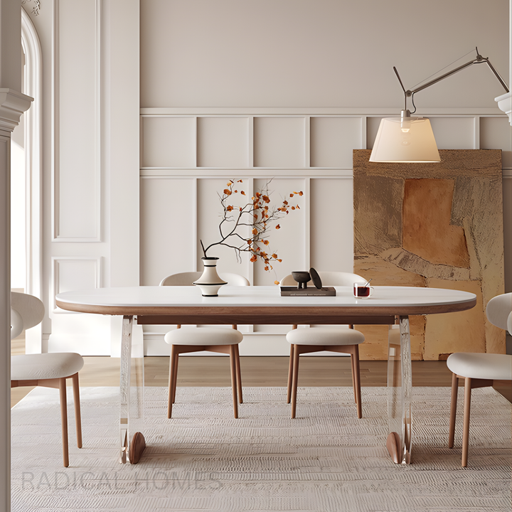 LAVENO Travertine Sintered Stone Dining Table and Chair Set