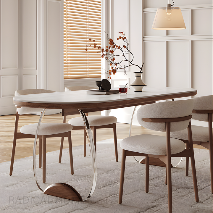 LAVENO Travertine Sintered Stone Dining Table and Chair Set