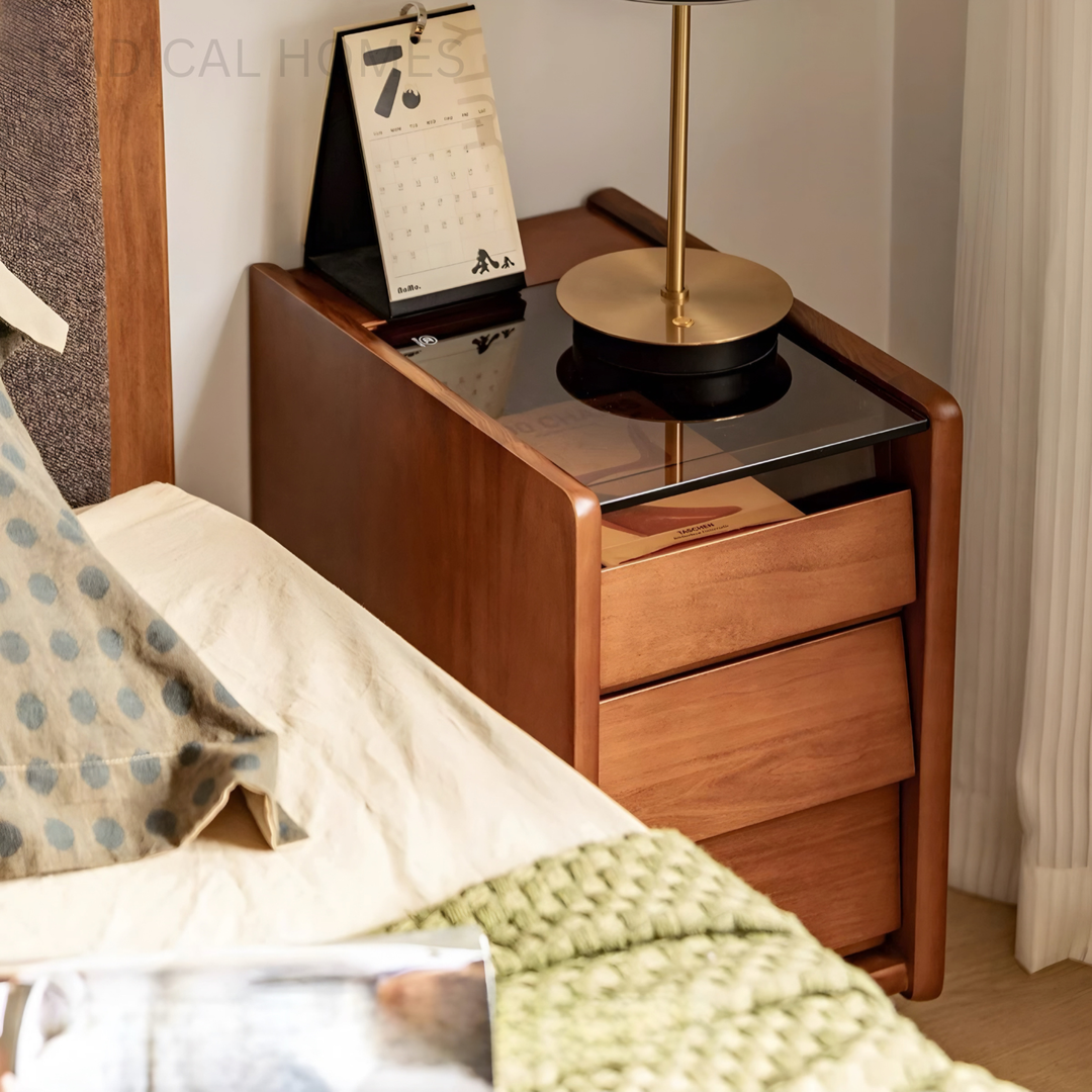 MORI Modern Solid Wood Bedside Table