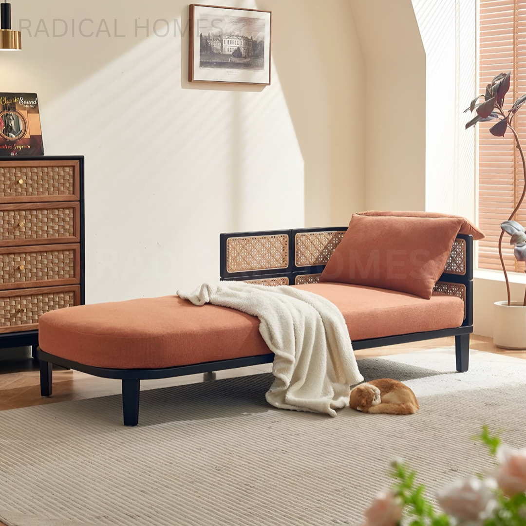 CALMIRO Rattan Plush Chaise