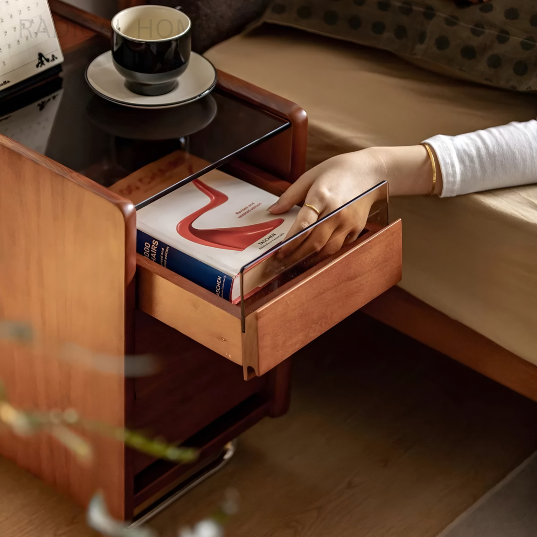 MORI Modern Solid Wood Bedside Table